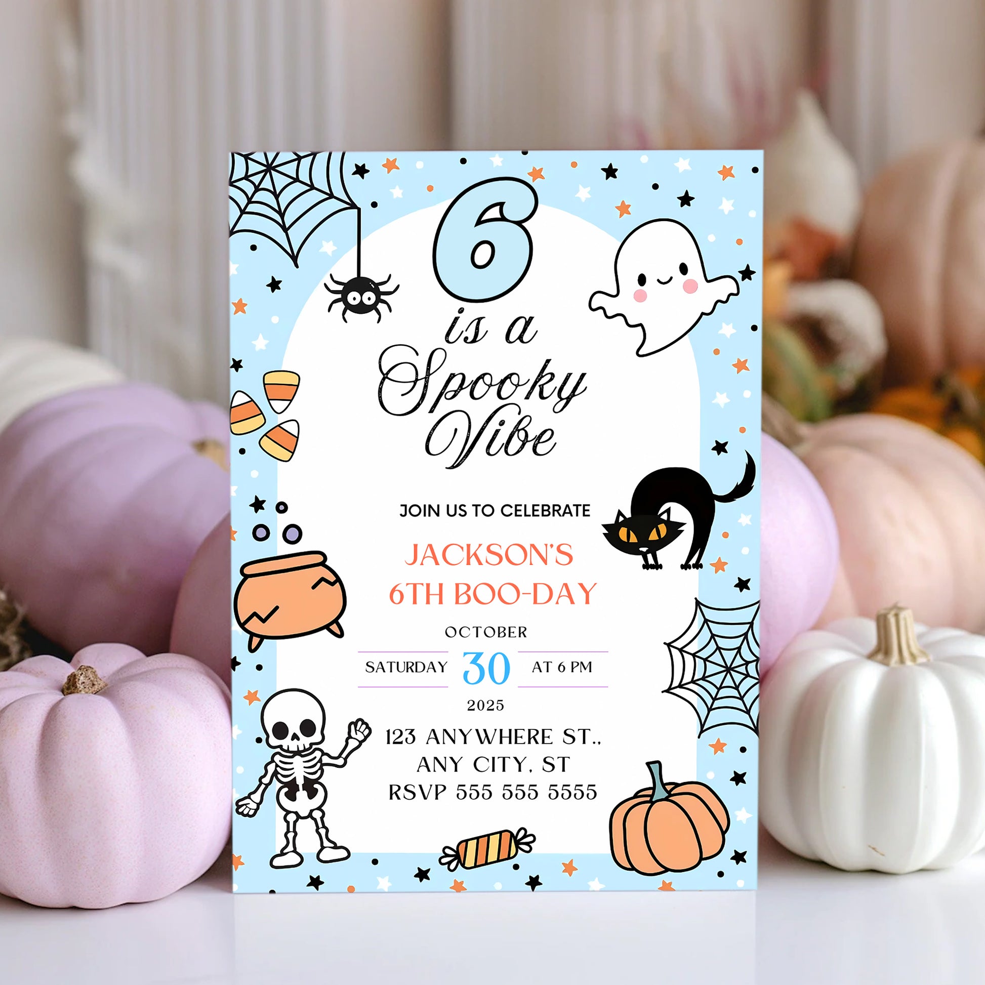 Spooky Vibe Halloween Birthday Invitation - CreativeRino