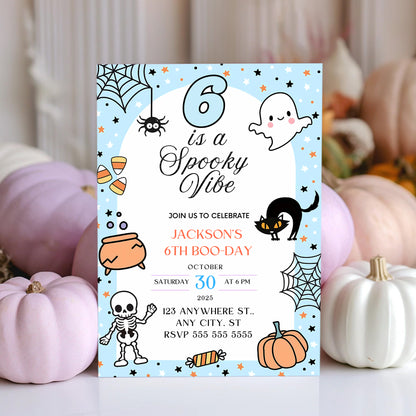 Spooky Vibe Halloween Birthday Invitation - CreativeRino
