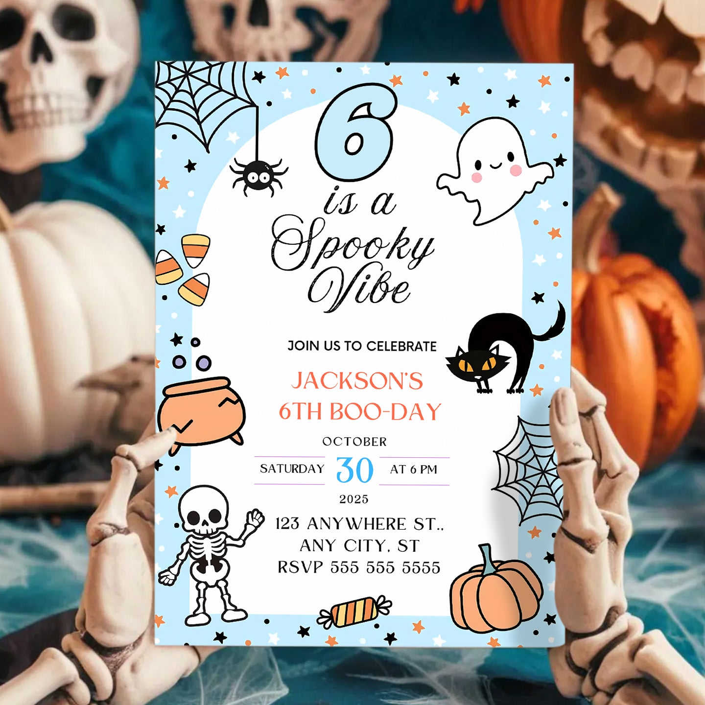 Spooky Vibe Halloween Birthday Invitation - CreativeRino