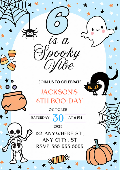 Spooky Vibe Halloween Birthday Invitation - CreativeRino