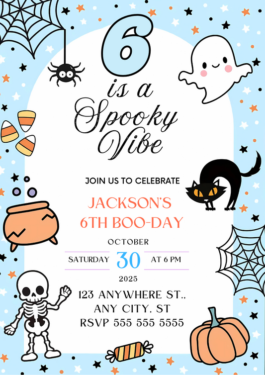 Spooky Vibe Halloween Birthday Invitation - CreativeRino