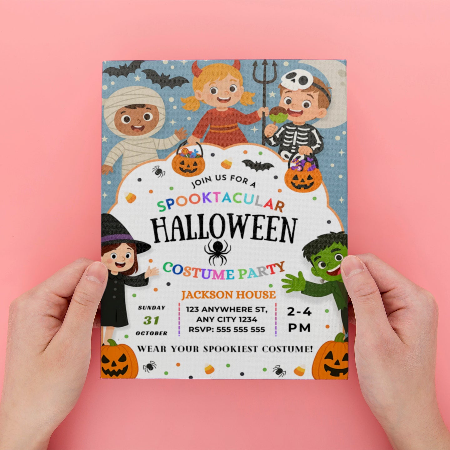 Spooky Kids Halloween Costume Party Invitation - CreativeRino