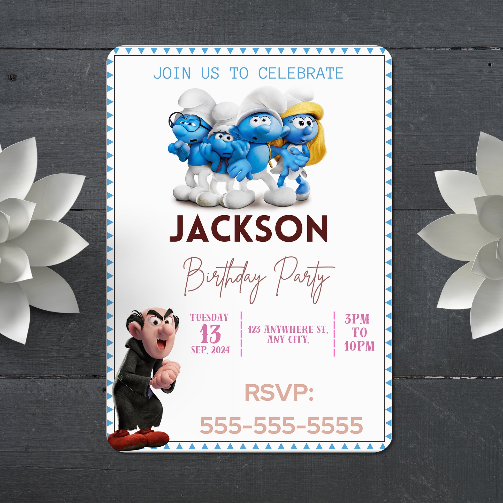 The Smurfs Birthday Invitation Template - CreativeRino