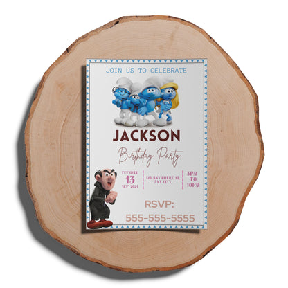 The Smurfs Birthday Invitation Template - CreativeRino