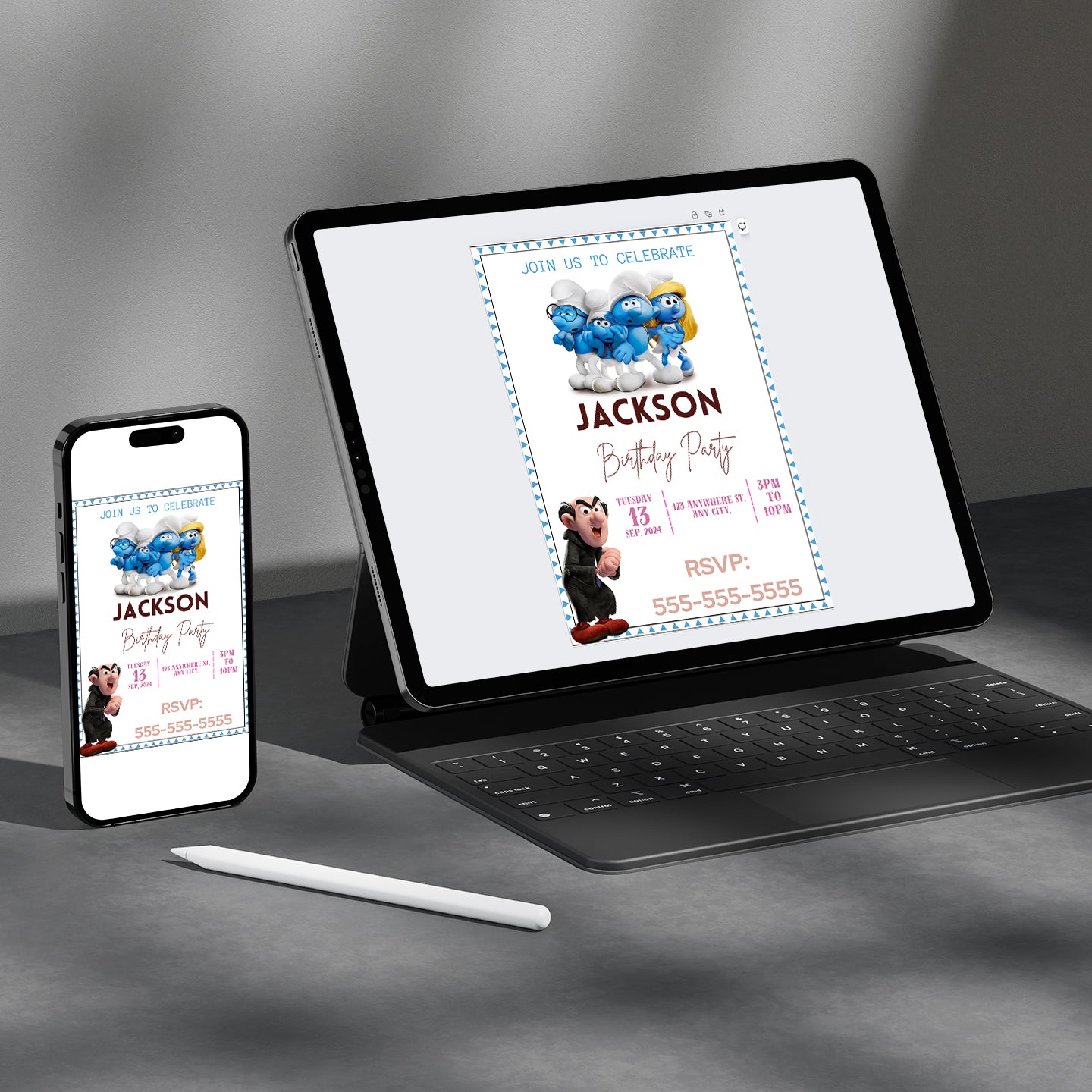 The Smurfs Birthday Invitation Template - CreativeRino