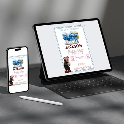 The Smurfs Birthday Invitation Template - CreativeRino