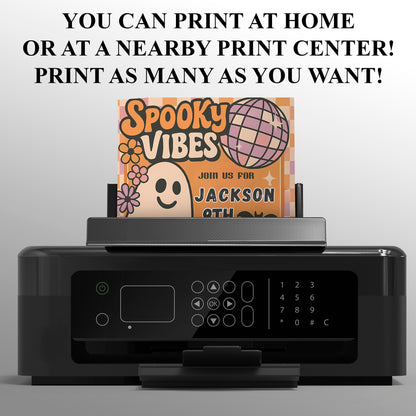 Spooky Vibes Halloween Birthday Invitation - CreativeRino