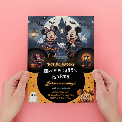 Mickey Mouse Halloween Birthday Invitation - CreativeRino
