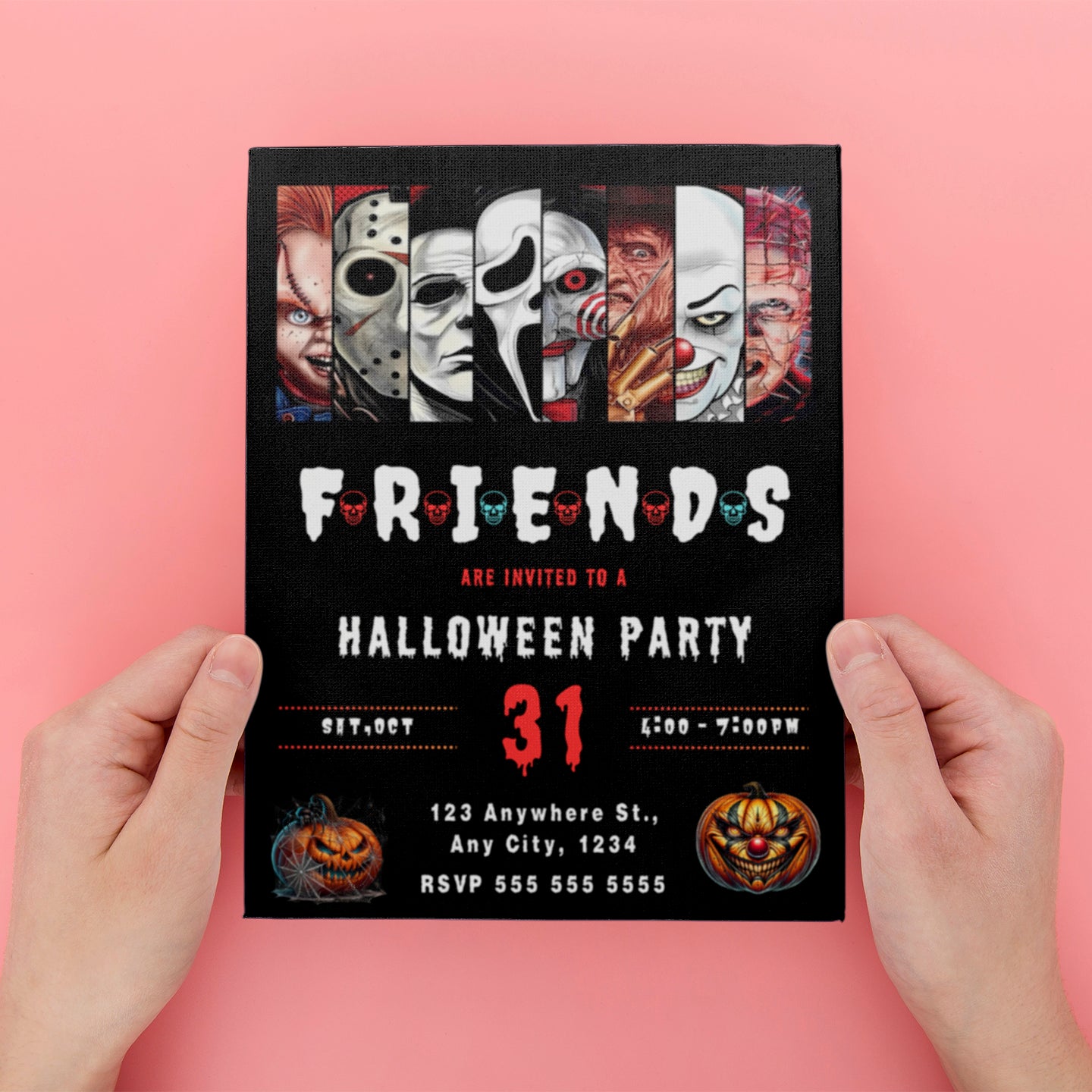 Halloween Friends Birthday invitation - CreativeRino