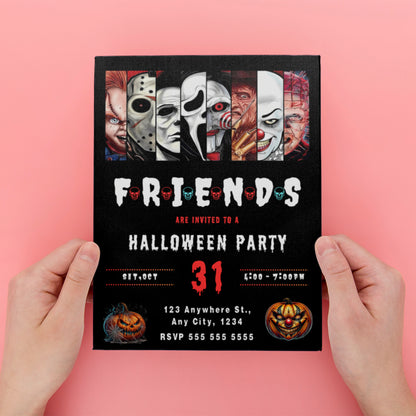 Halloween Friends Birthday invitation - CreativeRino