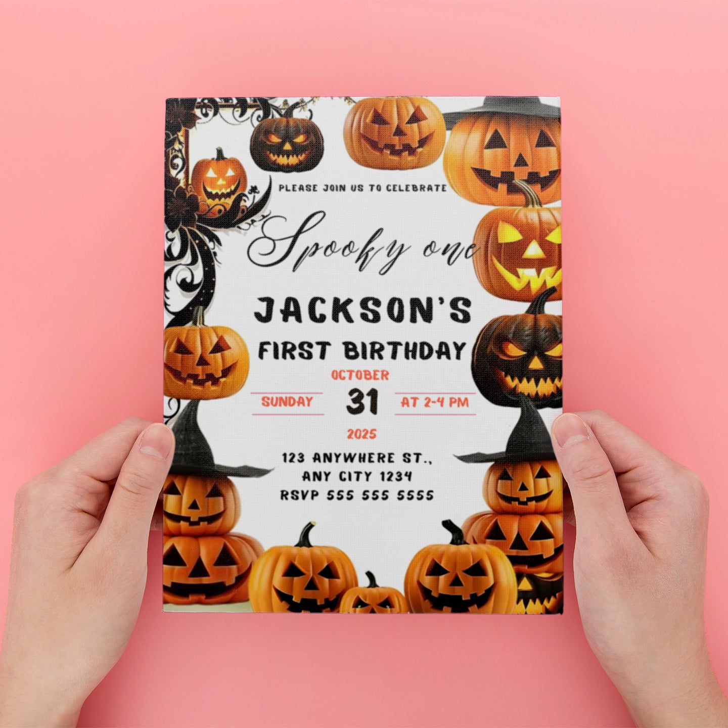 Pumpkin Halloween Birthday Invitation - CreativeRino