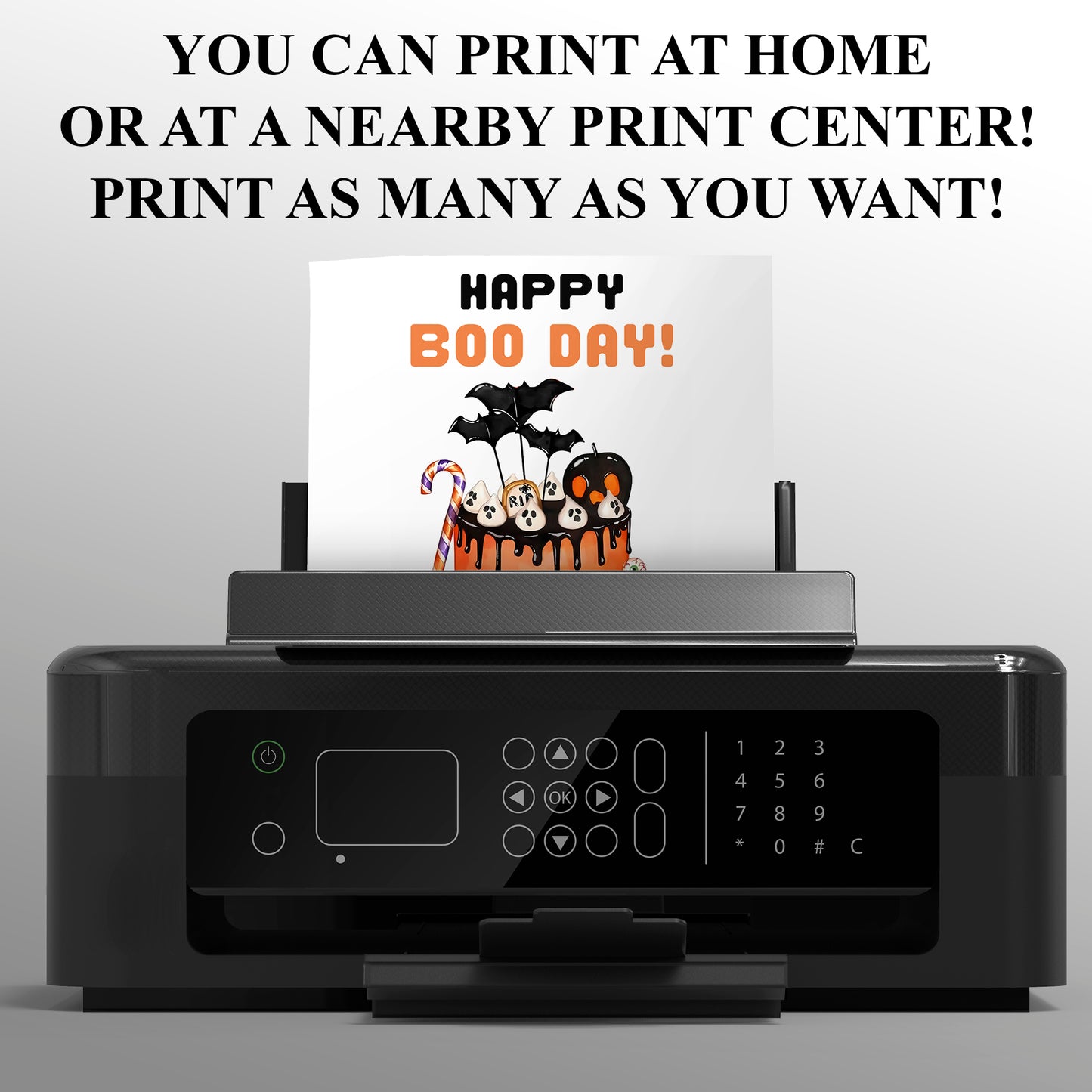 Halloween Birthday Invitation Spooky Ghost Cake - CreativeRino