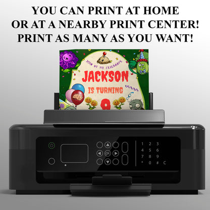 Plants vs Zombies Birthday Invitation Template - CreativeRino