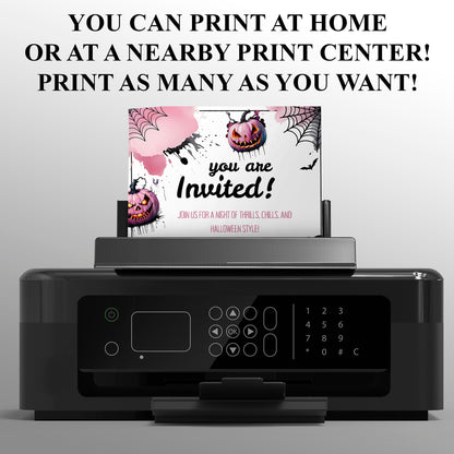 Spooky Halloween Birthday Invitation Template - CreativeRino