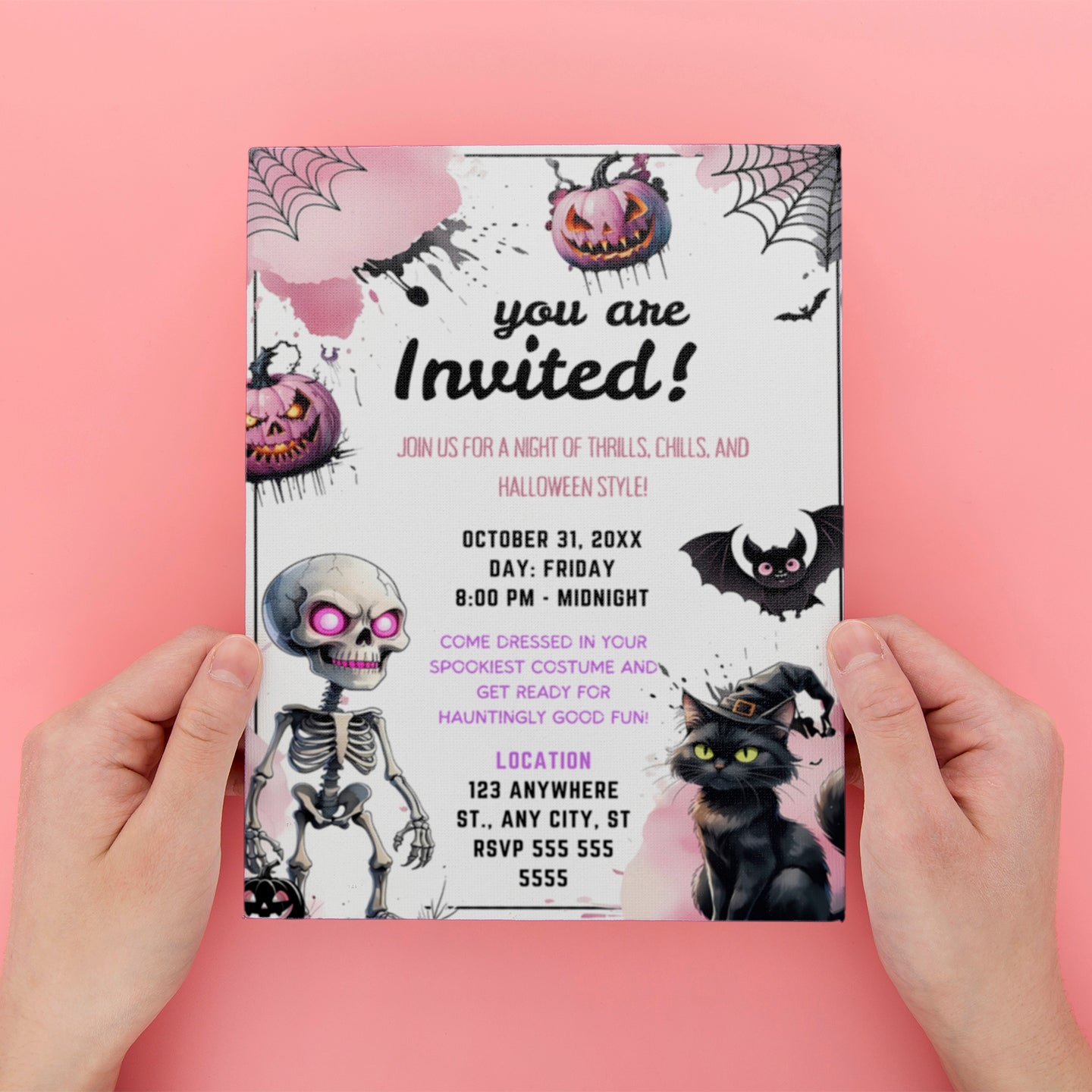 Spooky Halloween Birthday Invitation Template - CreativeRino