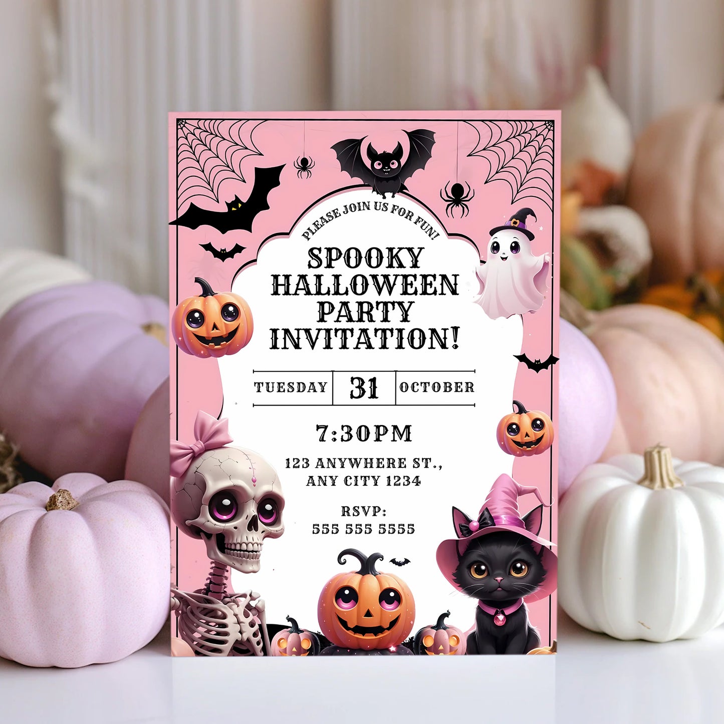 Editable Spooky Halloween Party Invitation - CreativeRino