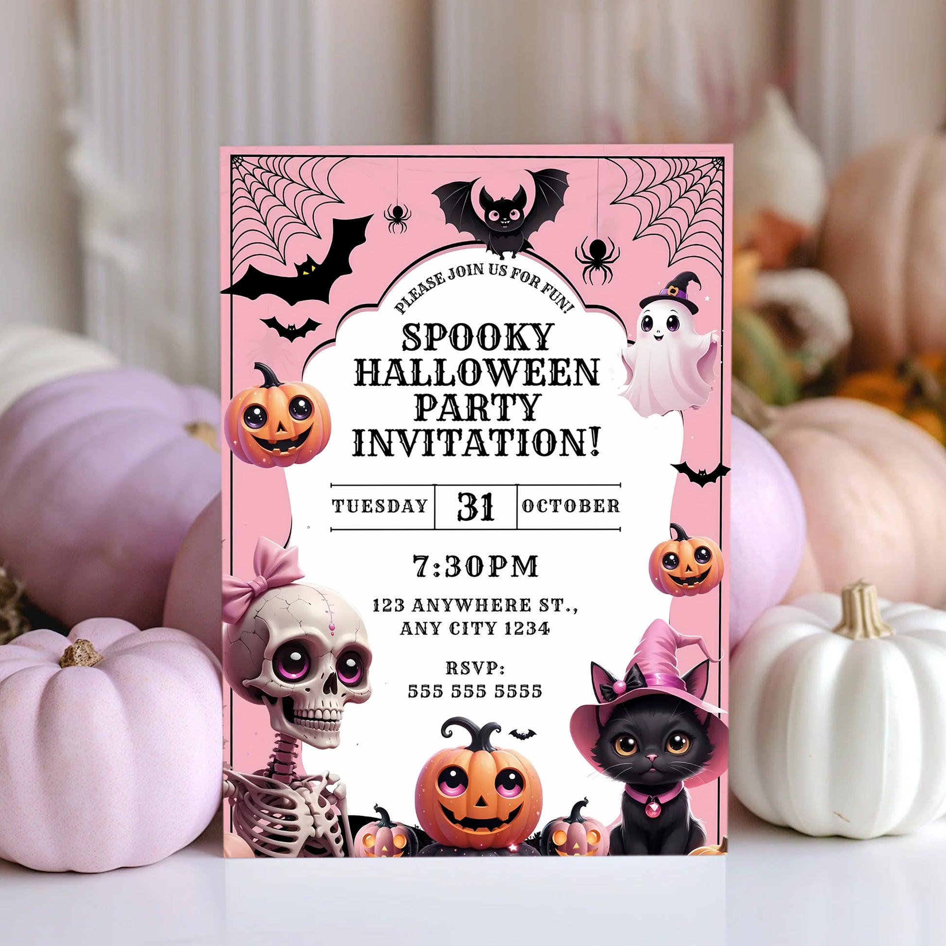 Editable Spooky Halloween Party Invitation - CreativeRino
