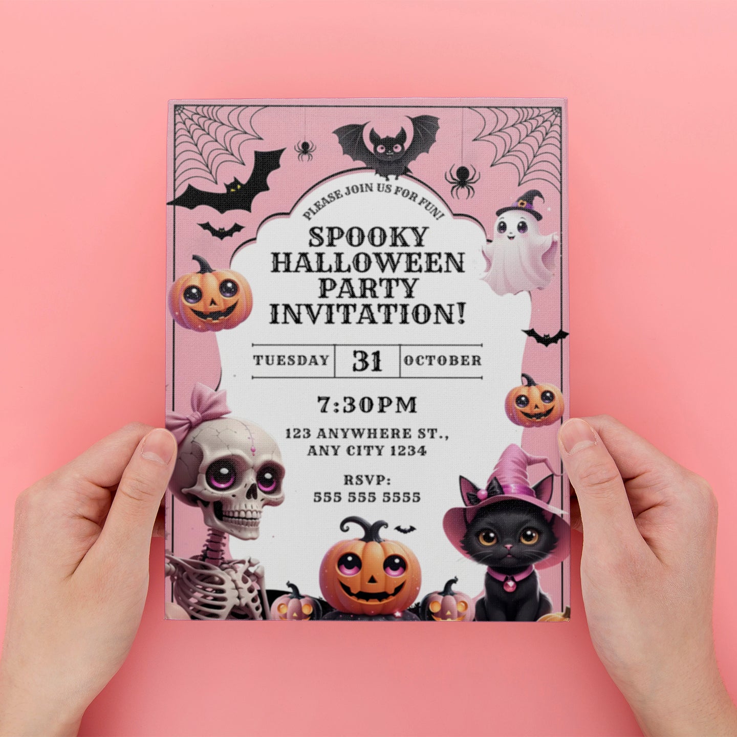 Editable Spooky Halloween Party Invitation - CreativeRino