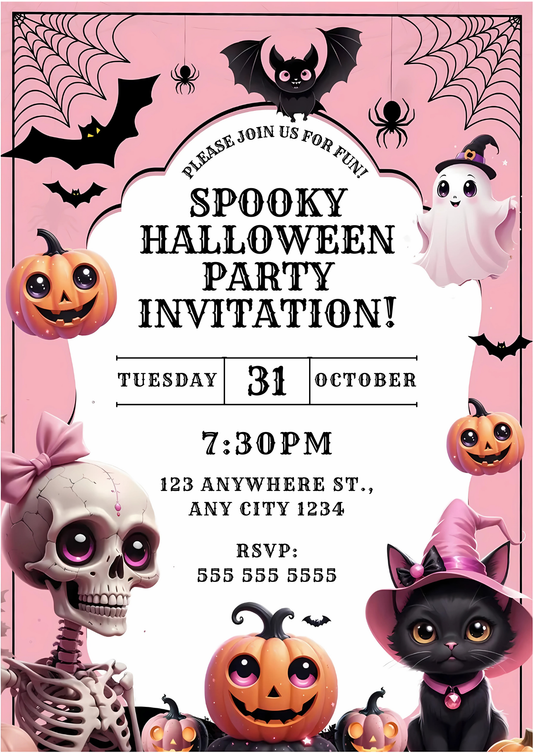 Editable Spooky Halloween Party Invitation - CreativeRino
