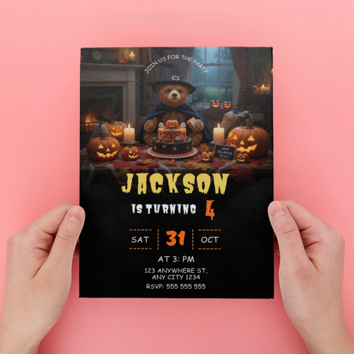 Paddington Bear Halloween Birthday Party Invitation - CreativeRino