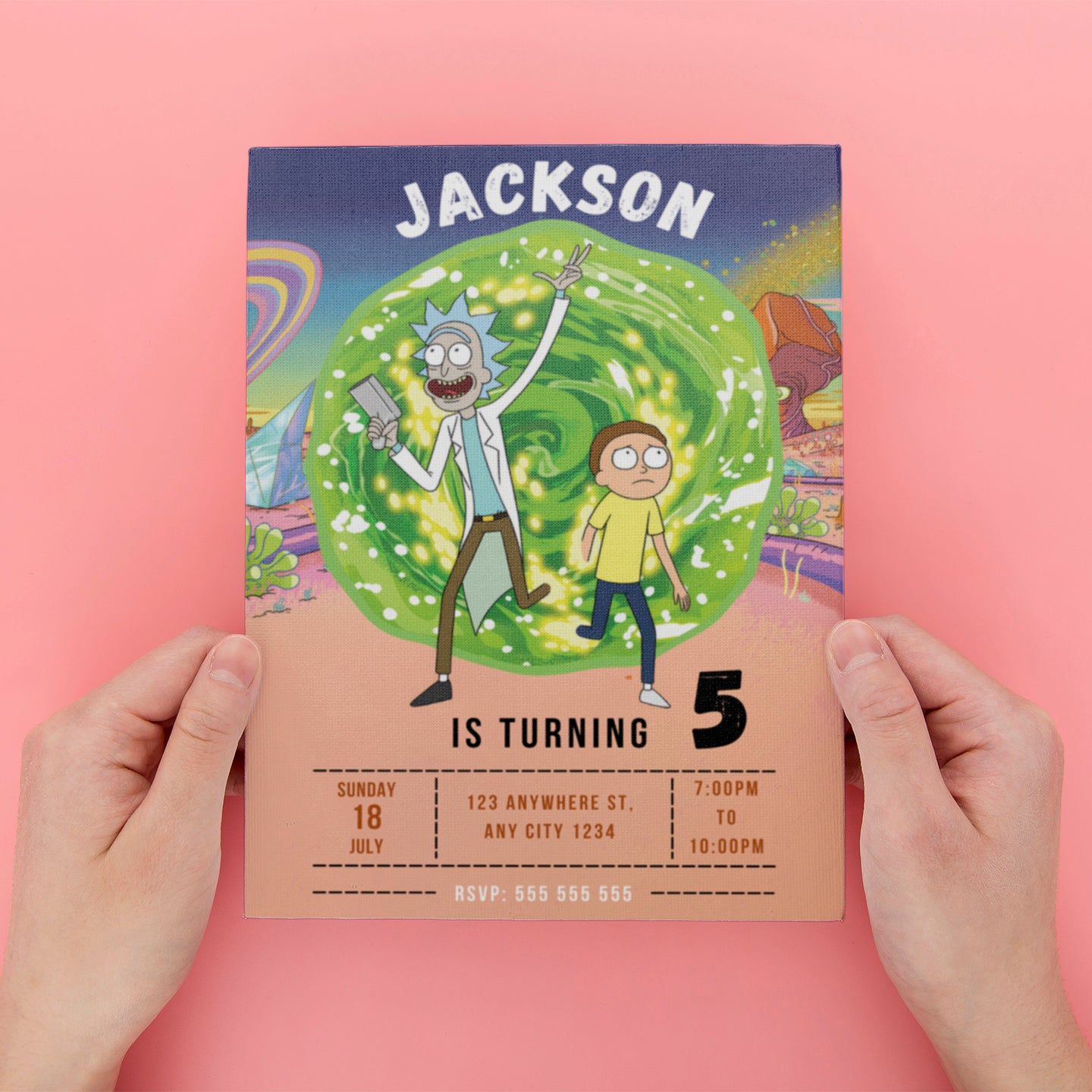 Rick and Morty Birthday Invitation - CreativeRino