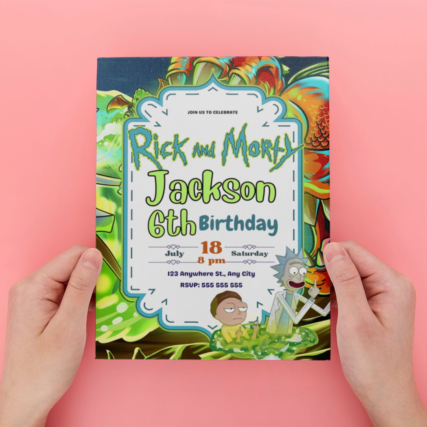 Rick and Morty Birthday Party Invitation - CreativeRino