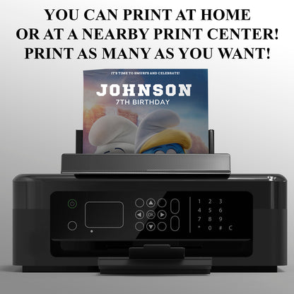 The Smurfs Birthday Invitation Template - CreativeRino