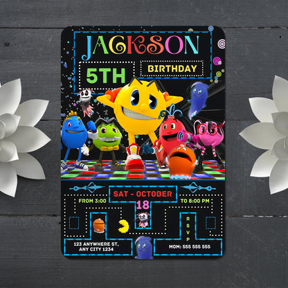 Pac Man Birthday Party Template - CreativeRino
