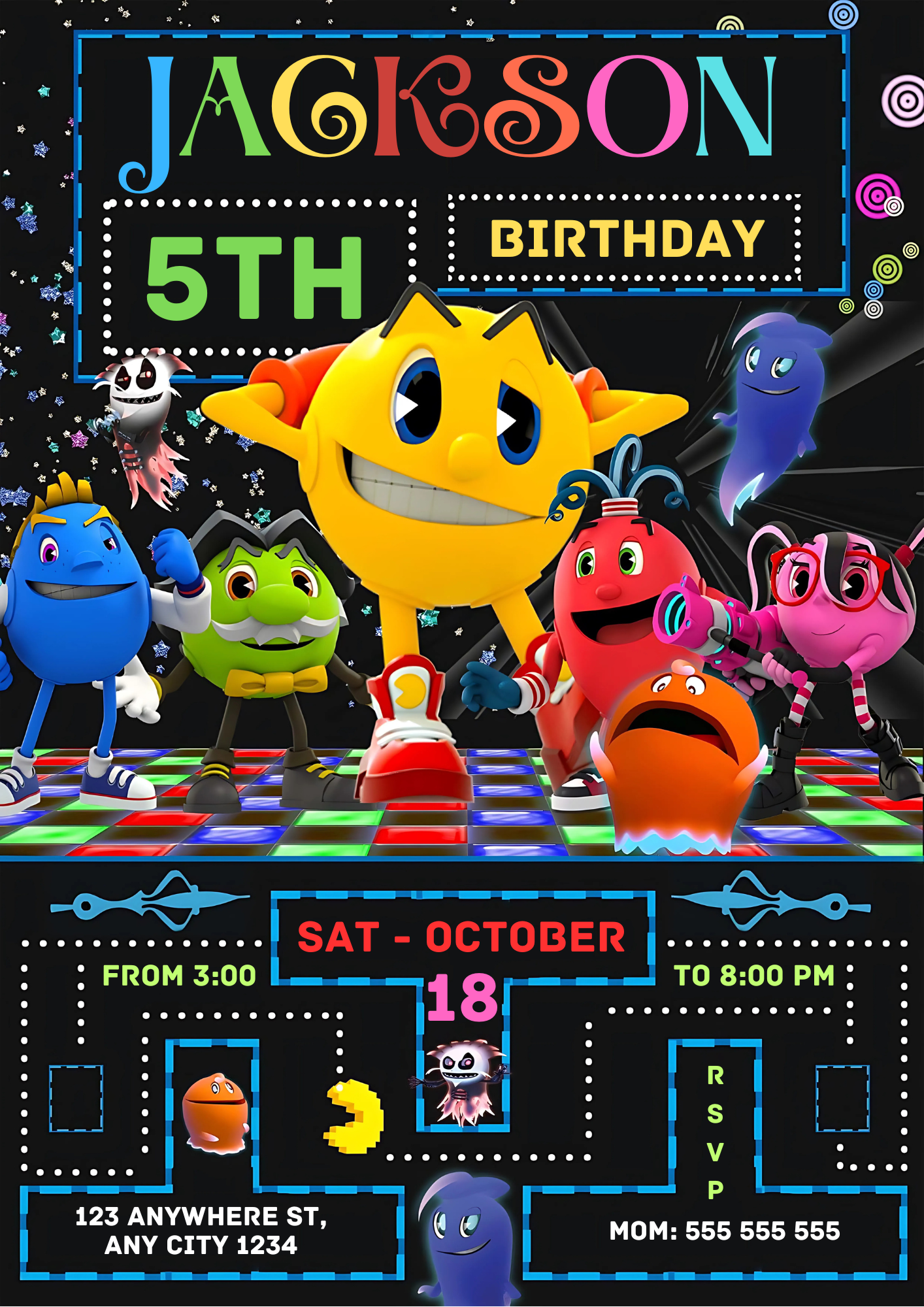 Pac Man Birthday Party Template - CreativeRino