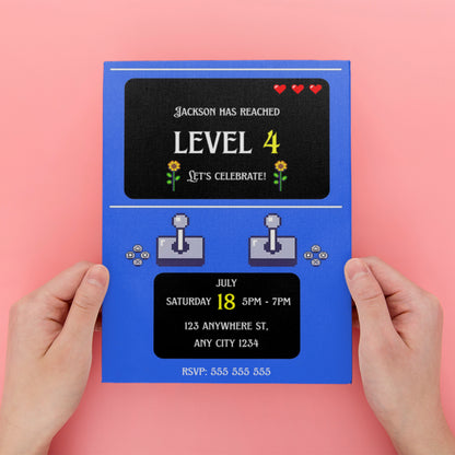 Editable Pac Man Birthday Party Invitation - CreativeRino