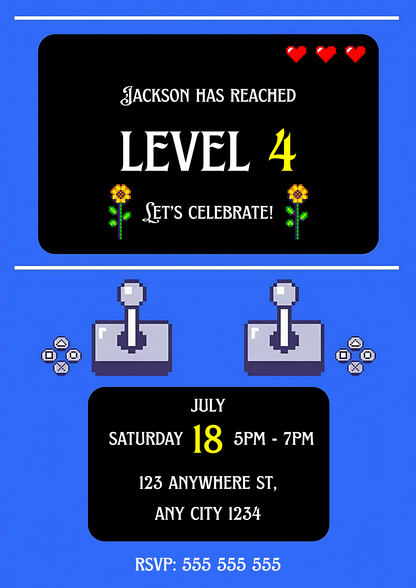 Editable Pac Man Birthday Party Invitation - CreativeRino