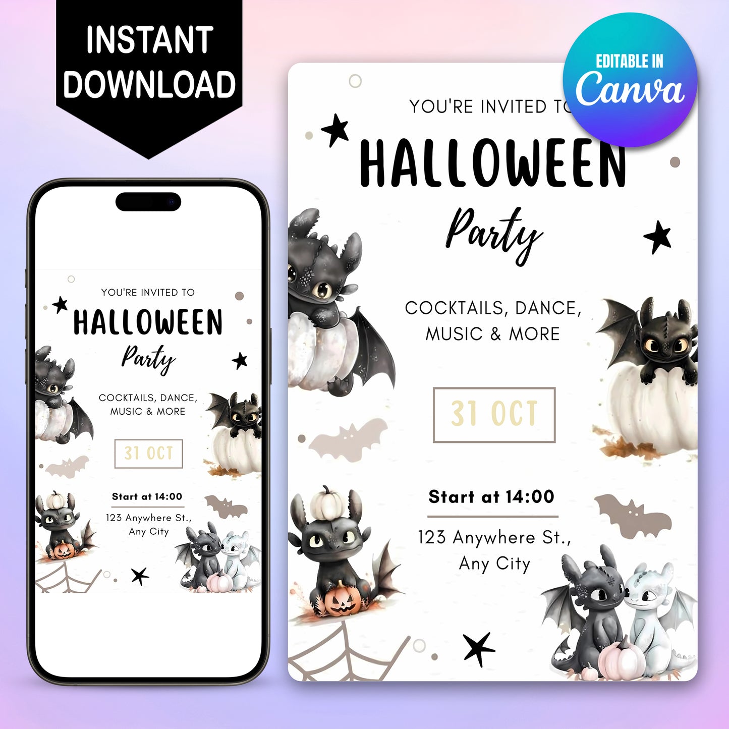 How to Train Your Dragon Halloween Party Invitation - CreativeRino