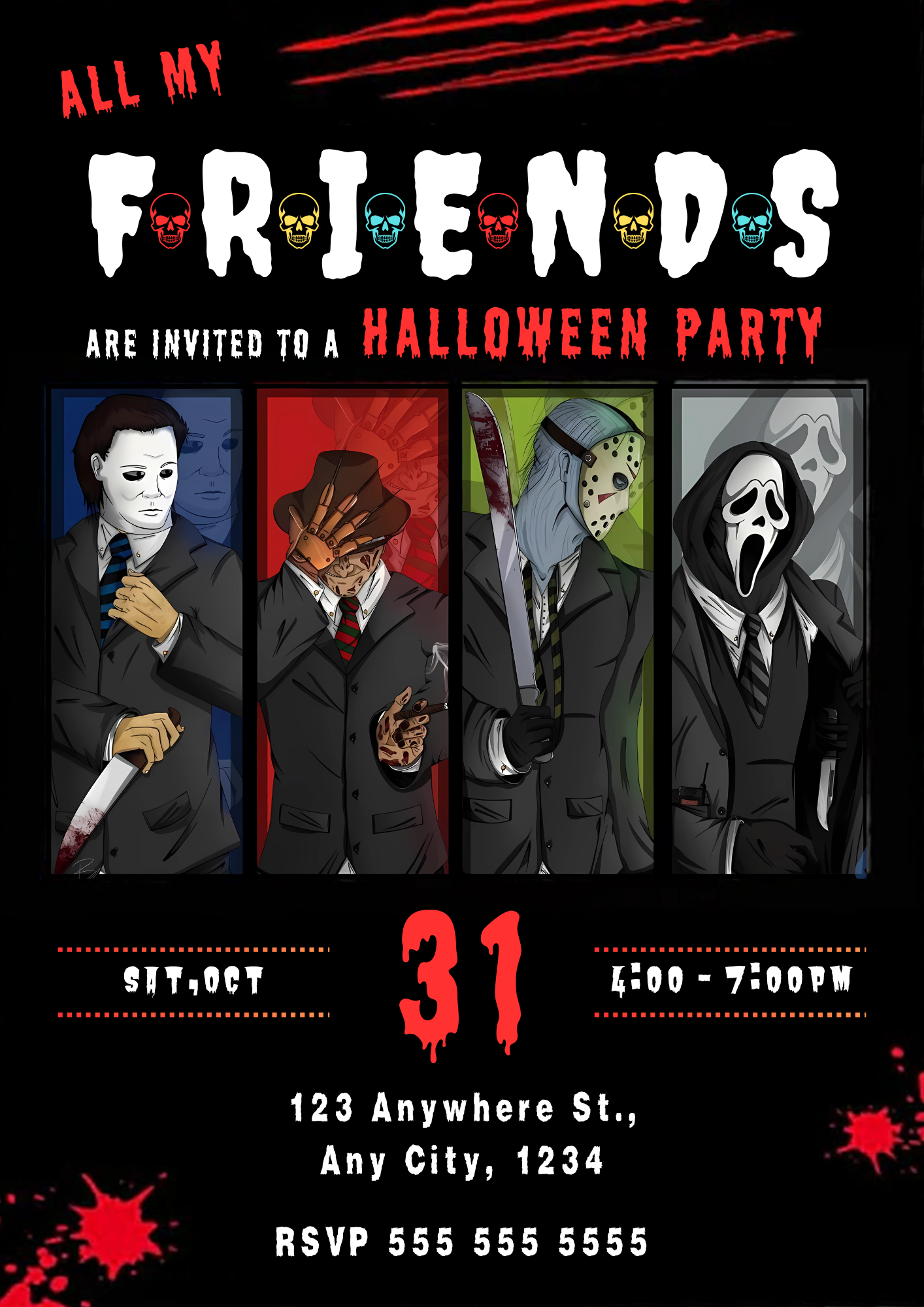 Killer Movie Party Invite Template - CreativeRino