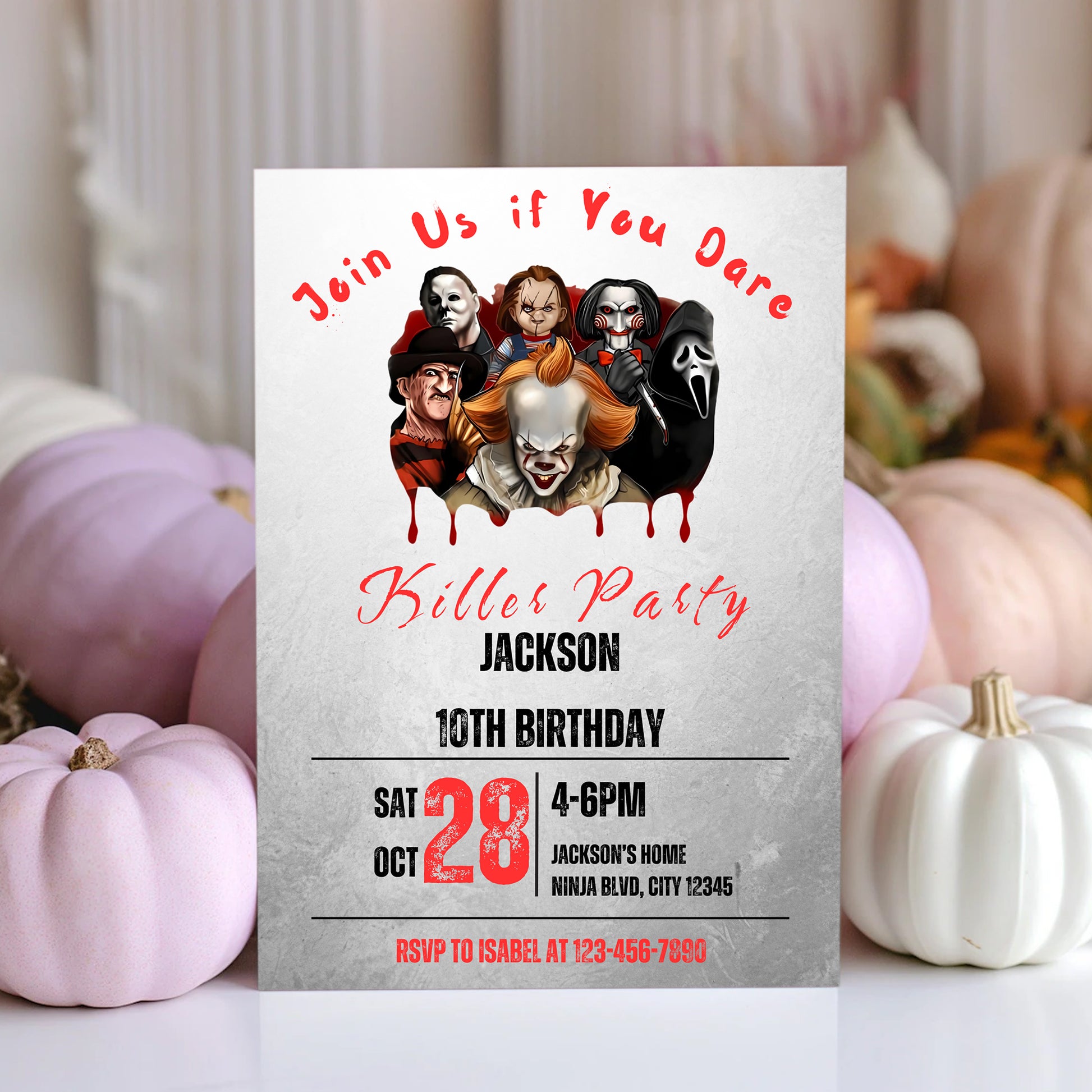 Kills Halloween Birthday Party Invitation - CreativeRino