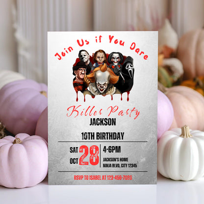 Kills Halloween Birthday Party Invitation - CreativeRino