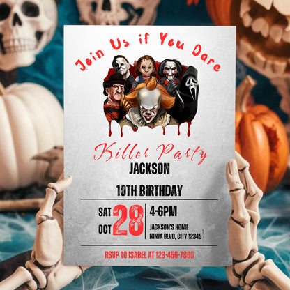 Kills Halloween Birthday Party Invitation - CreativeRino