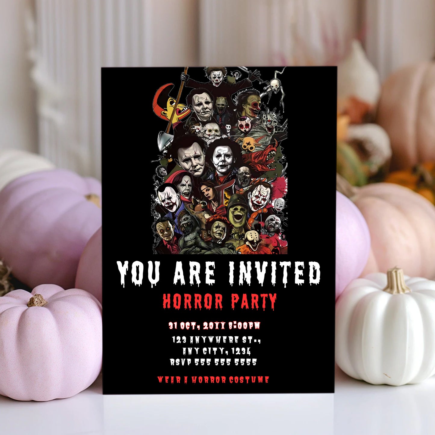 Horror Movie Friends Party Invitation - CreativeRino