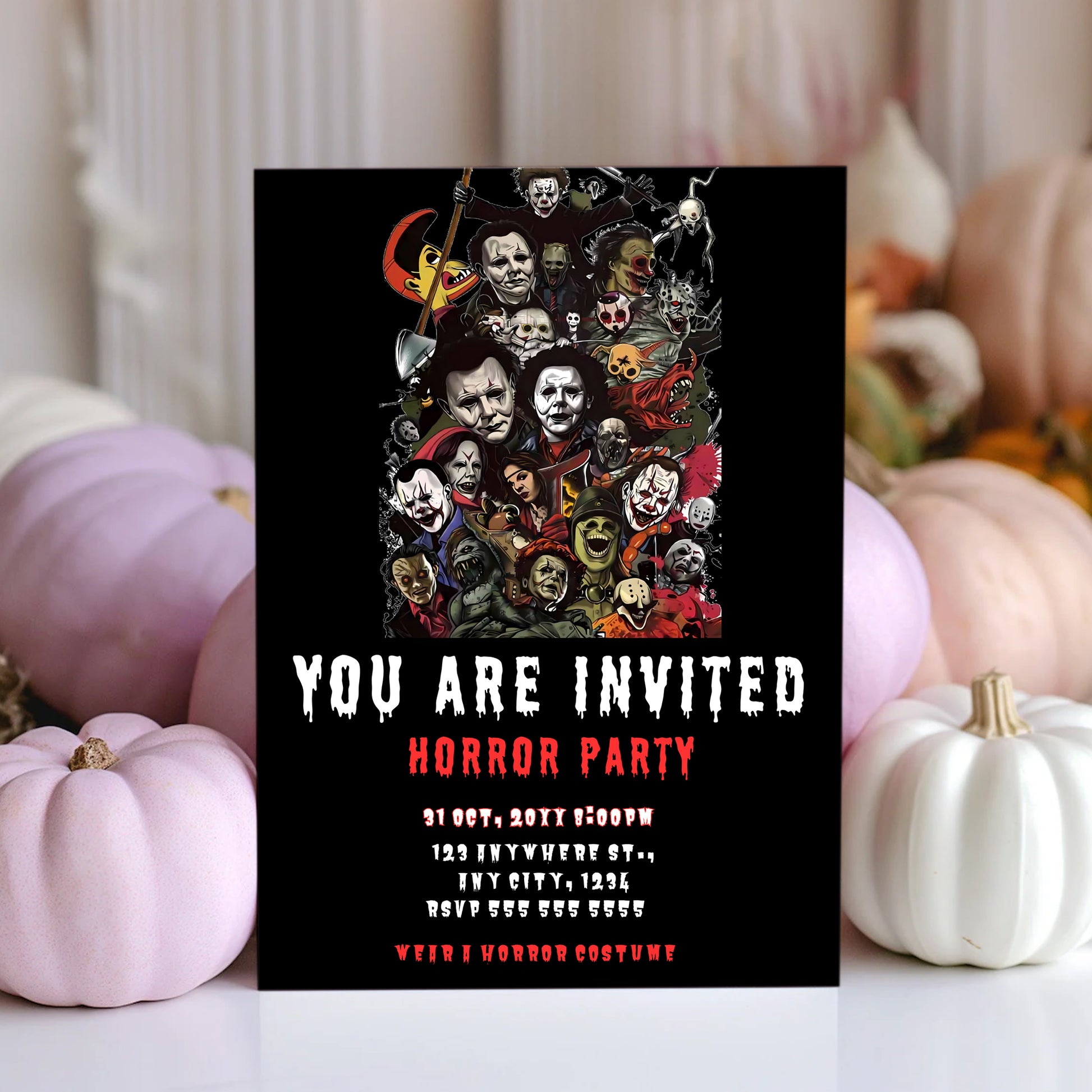 Horror Movie Friends Party Invitation - CreativeRino