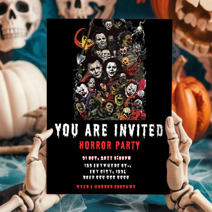 Horror Movie Friends Party Invitation - CreativeRino