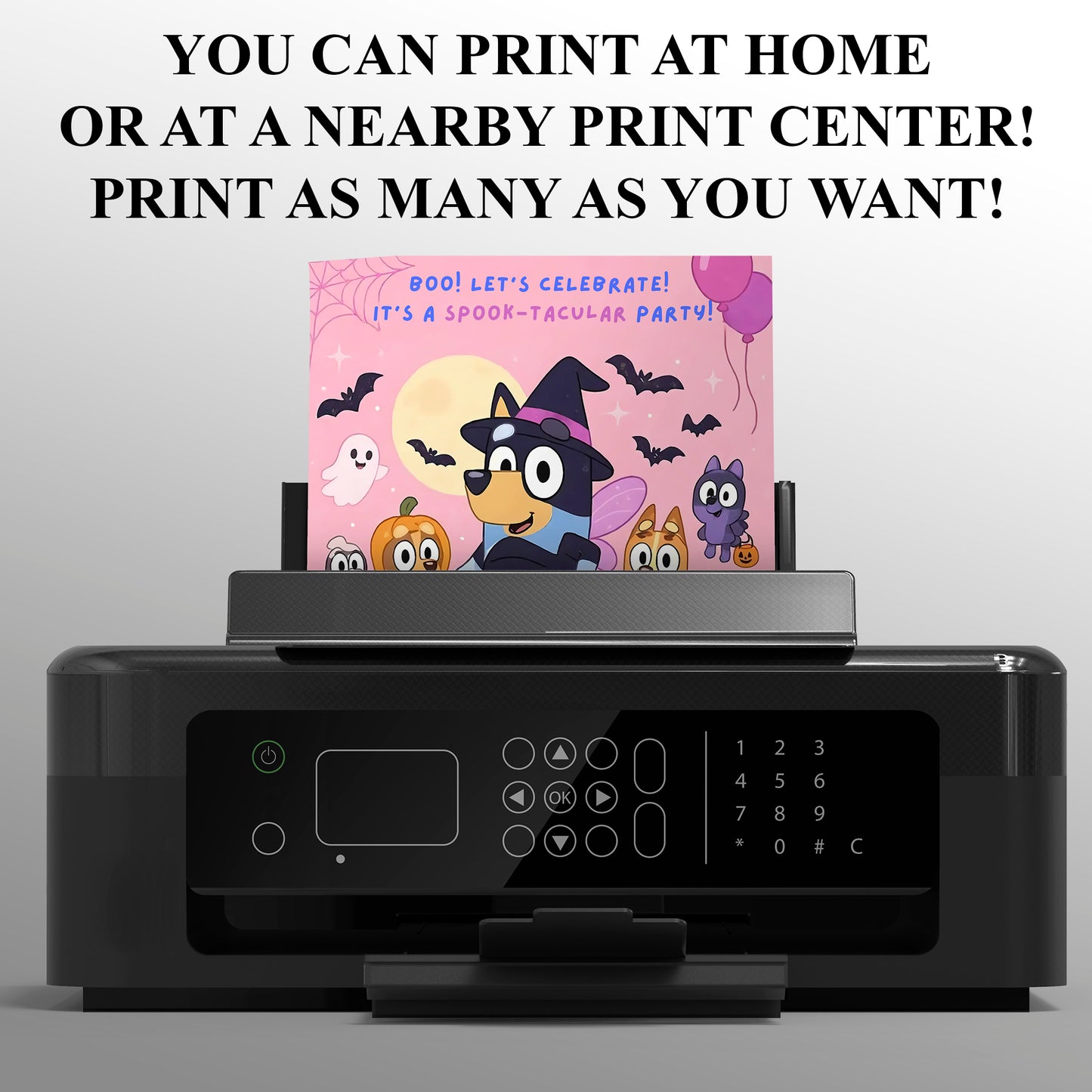 Bluey Halloween Birthday Invitation - CreativeRino