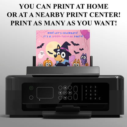 Bluey Halloween Birthday Invitation - CreativeRino