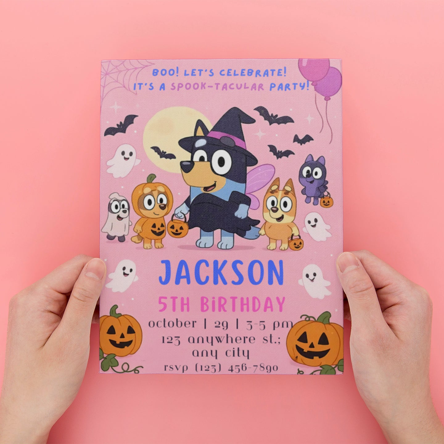 Bluey Halloween Birthday Invitation - CreativeRino