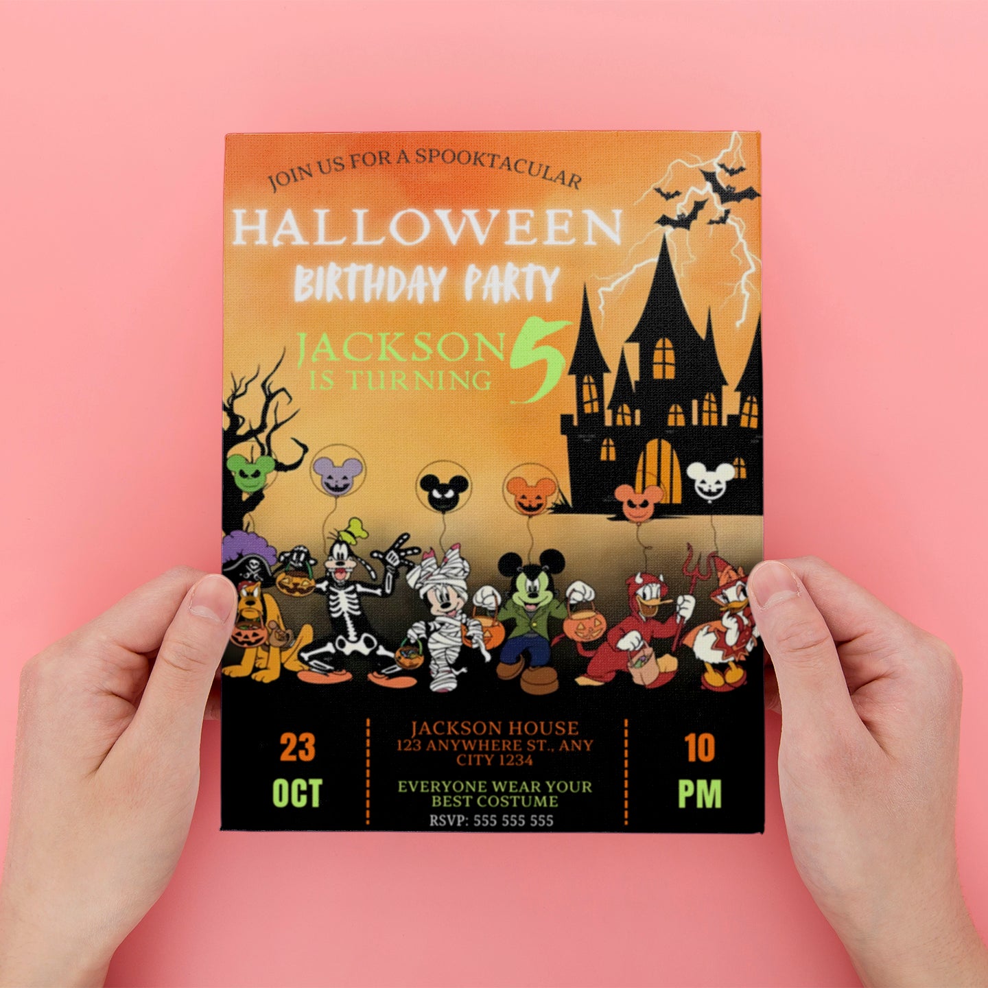 Mickey Halloween Birthday invitation - CreativeRino