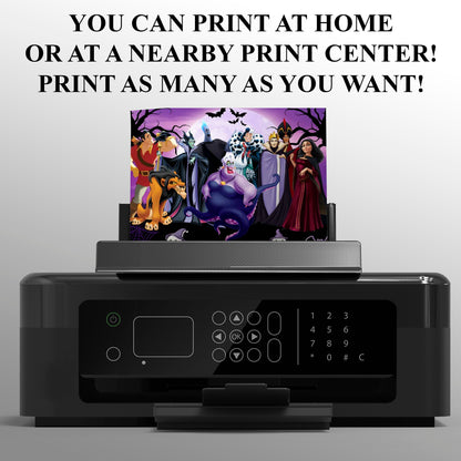 Spooky Disney Villains Halloween Birthday Invite Template - CreativeRino