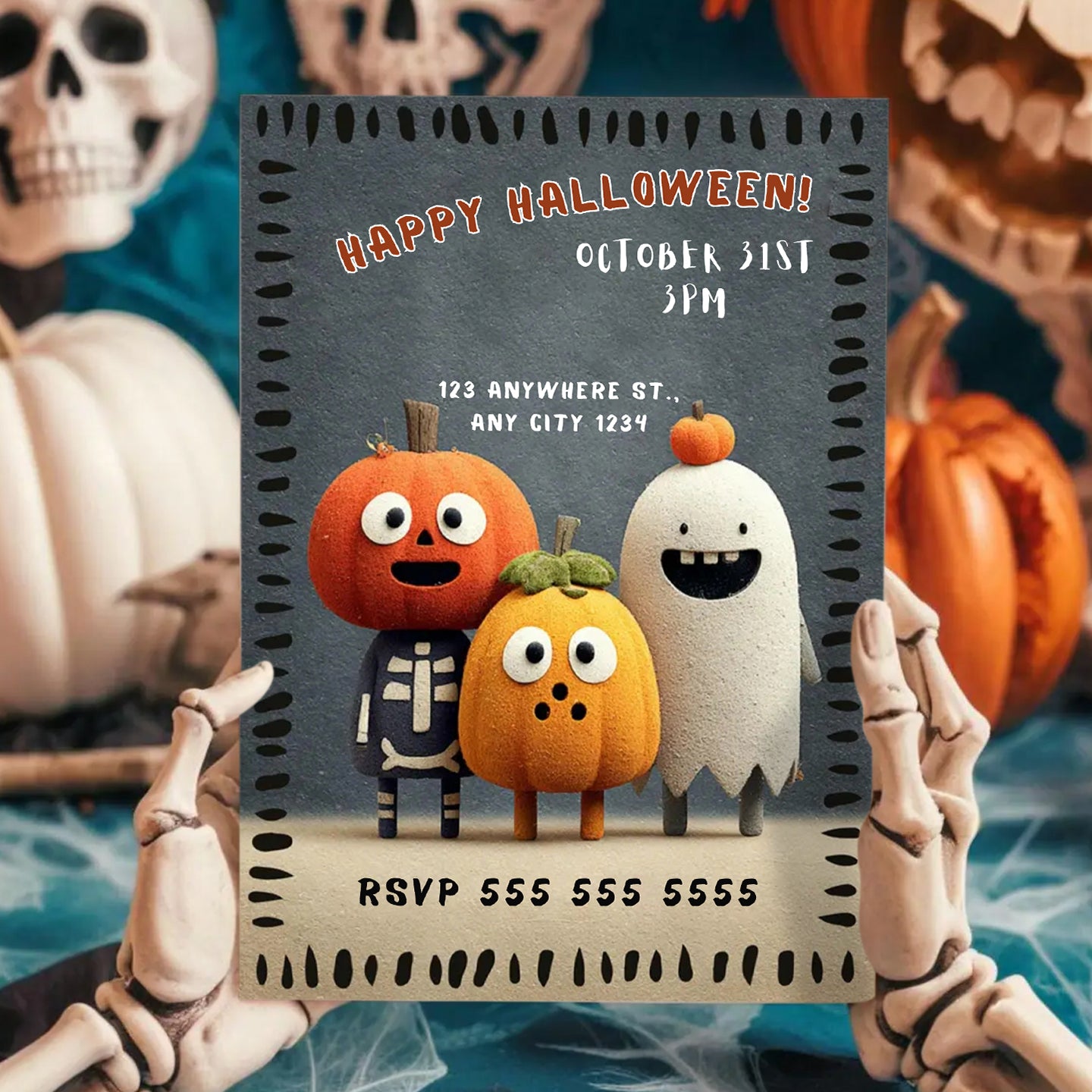 Halloween Characters Friends Invitation - CreativeRino