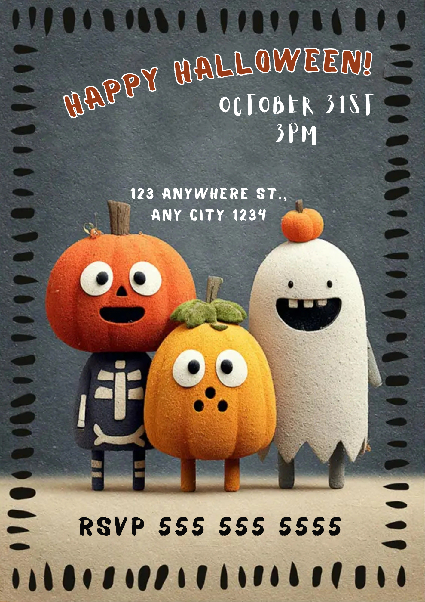 Halloween Characters Friends Invitation - CreativeRino