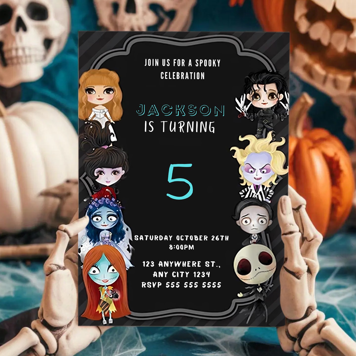 Halloween Character Friends Birthday Invitation - CreativeRino