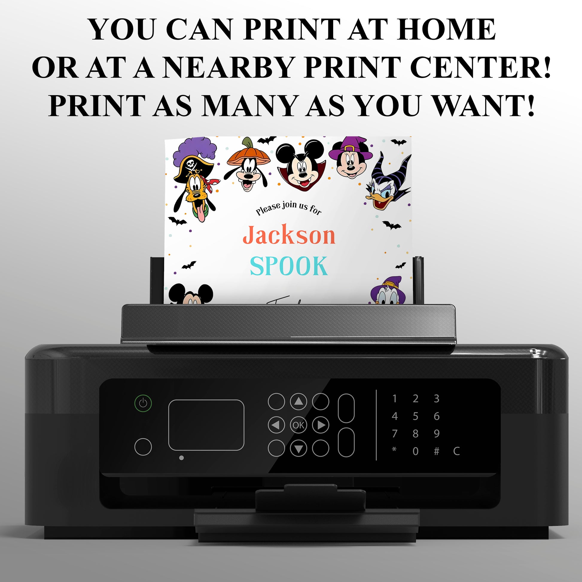 Mickey Halloween Birthday Party Invitation Template - CreativeRino