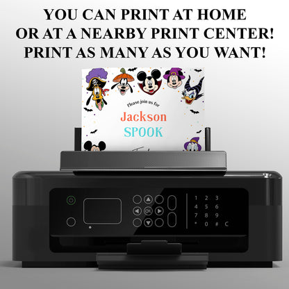 Mickey Halloween Birthday Party Invitation Template - CreativeRino