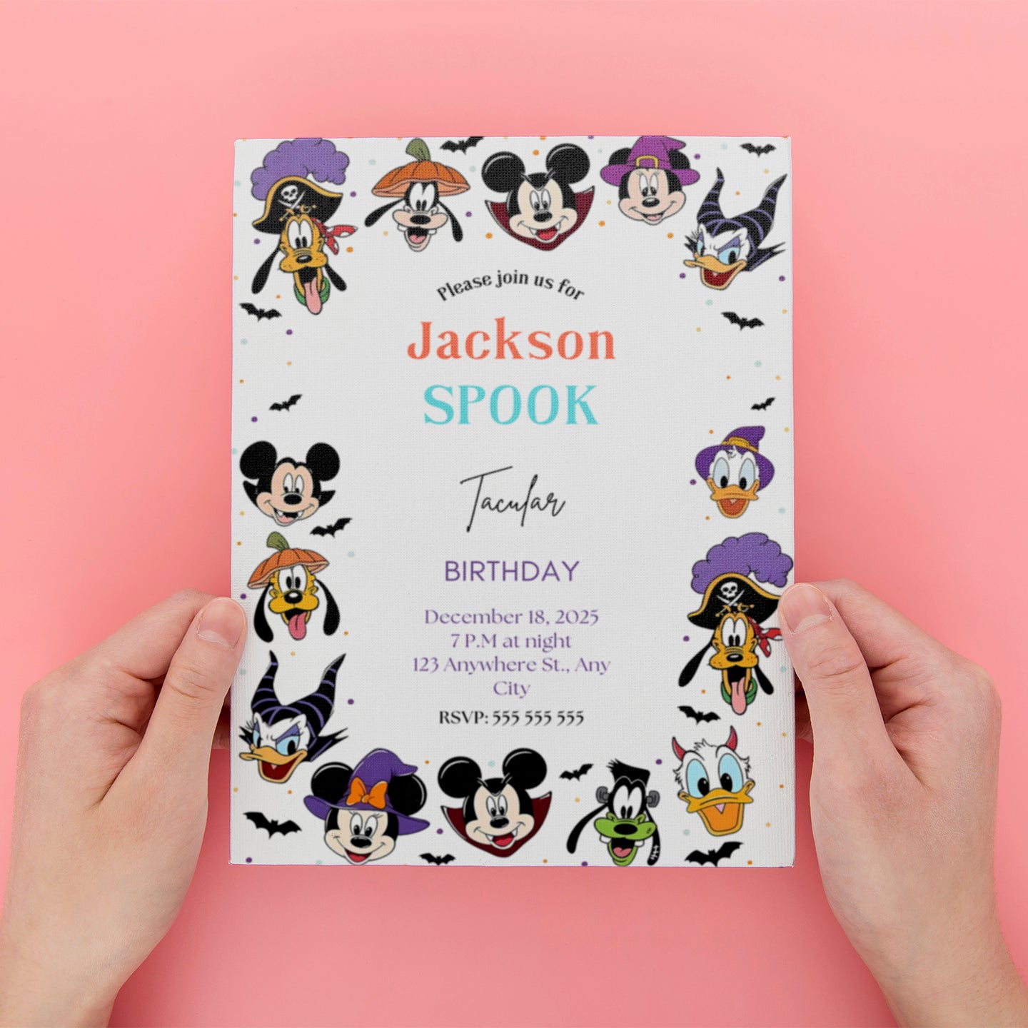 Mickey Halloween Birthday Party Invitation Template - CreativeRino
